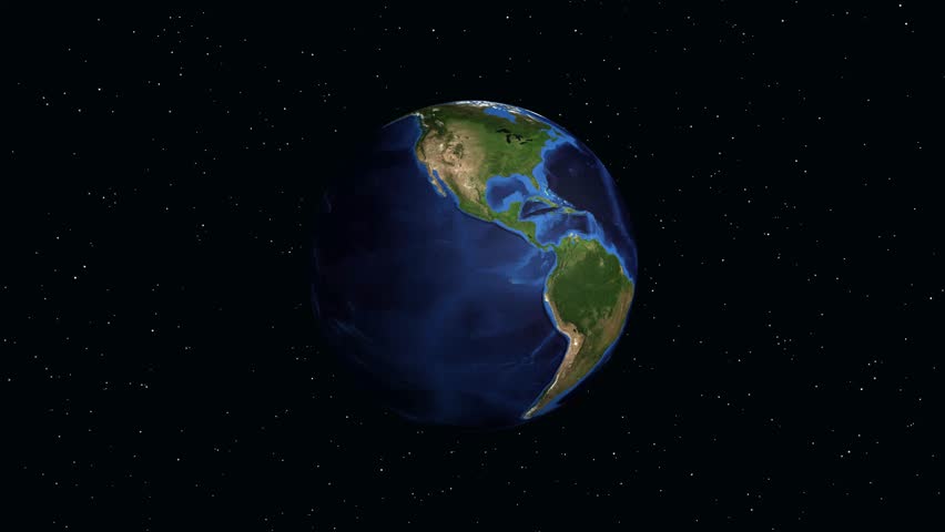 A digital globe rotates and zooms into South Africa, revealing location data and map markers
