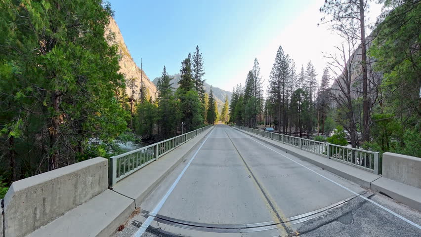 Hiking on Empty Road Through Middle of Kings Canyon National Park