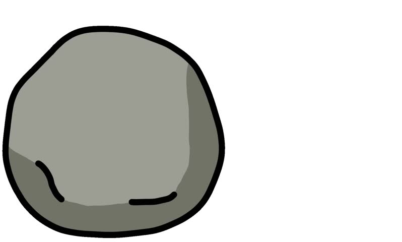 Simple round gray stone illustration