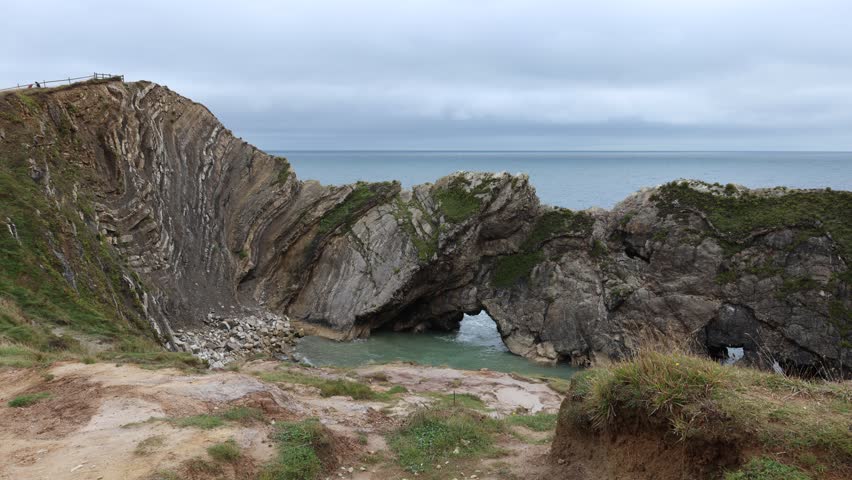 Stair Hole natural arch along the Jurassic Coast, Dorset, UK