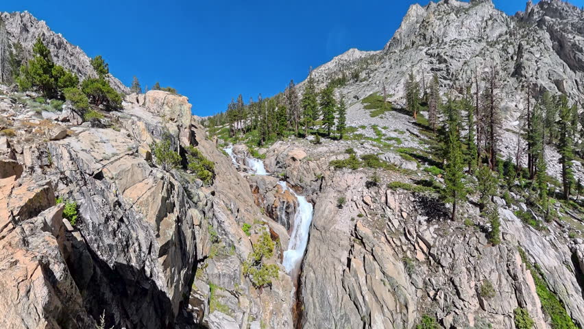 Overlooking Waterfall in Bubbs Creek in Kings Canyon National Park