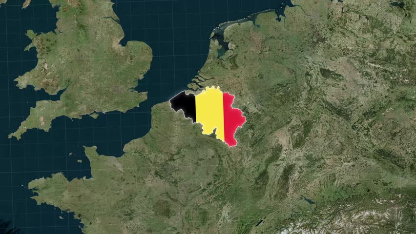 Belgium Map With Flag Animation 4K
