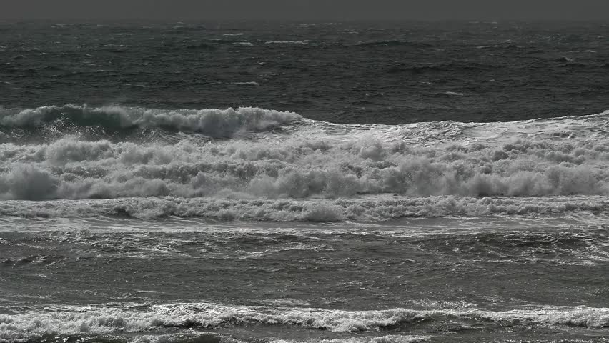 Atlantic stormy sea near the coast 