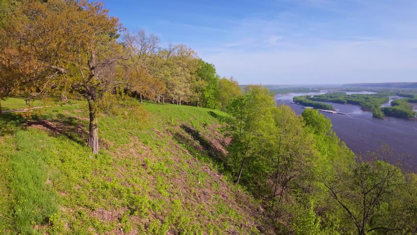Pikes Peak Scenic Overlook Above Mississippi River in Iowa