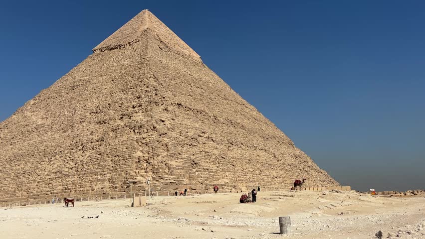 A view from the Giza Necropolis, where the pyramids are located, in the city of Giza, Egypt.