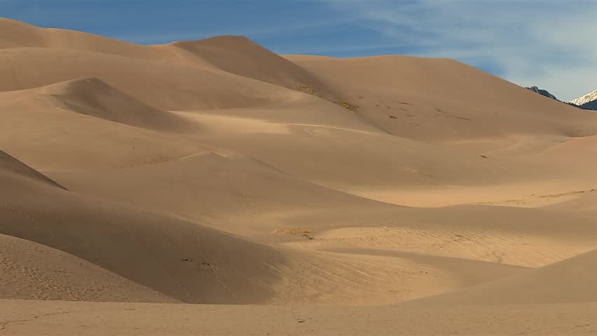 Massive Sand Dunes Of Great Sand Dunes National Park and Preserve in Colorado. Close-up Shot