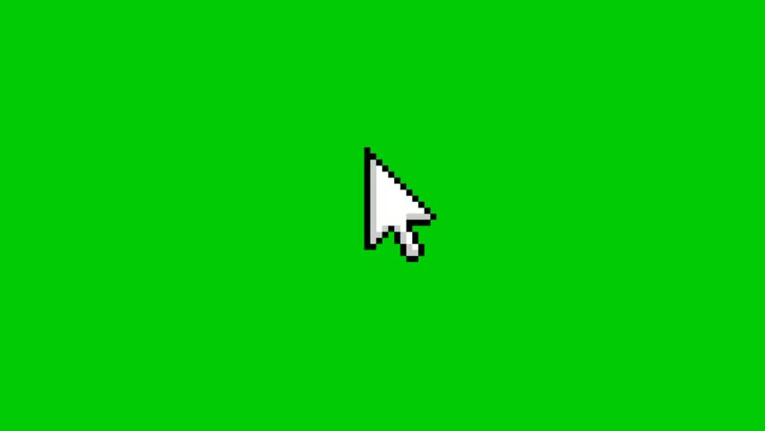 Pixel art animation, cursor click, sstktechnology, sstkBusiness, design, elements, green background 