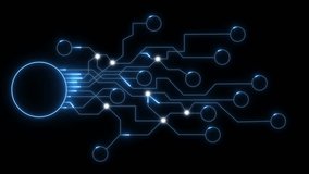 Circuit board with glowing neon lines showing digital network connectivity and futuristic technology concept. AI technology. Data passing circuit board. - Powered by Shutterstock - Get 15% off with code: PIKWIZARD15