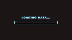 Motion graphic of a progress bar with Loading Data text experiencing digital glitch, signal interference, and distortion effects. - Powered by Shutterstock - Get 15% off with code: PIKWIZARD15