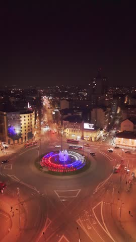 Belgrade at Night Slavija Square