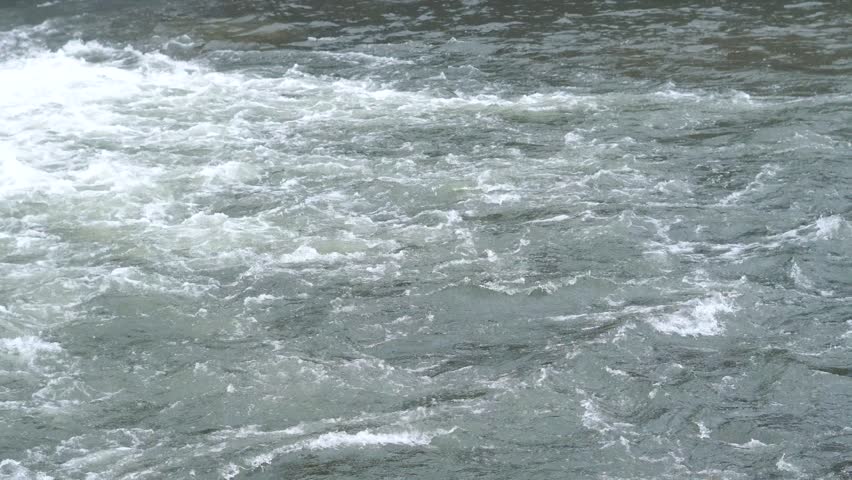 water waves near the waterfall