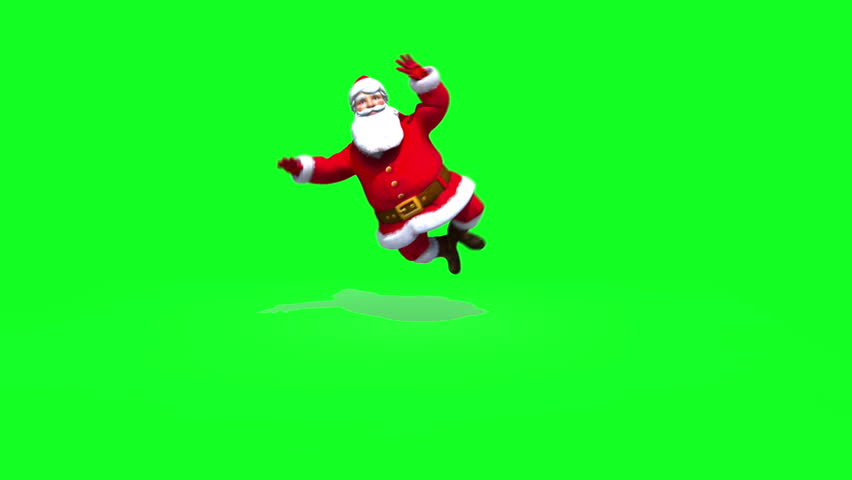 Santa clicks heels - loop, green screen