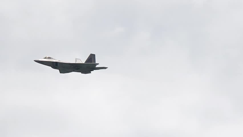 F-22 Raptor Maintaining Flight Through Clear Atmosphere