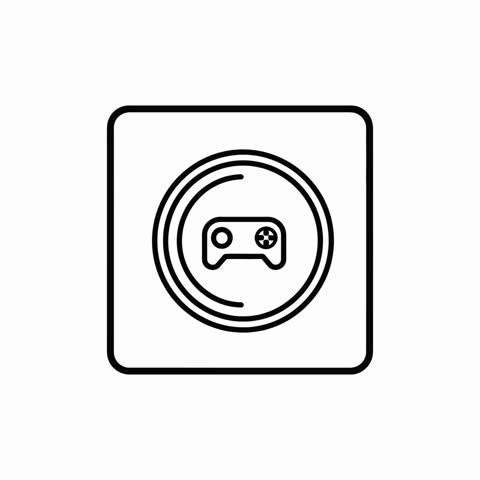 Clean vector graphic of a game controller icon with subtle motion for digital media projects. Ideal for app interfaces and web design.
