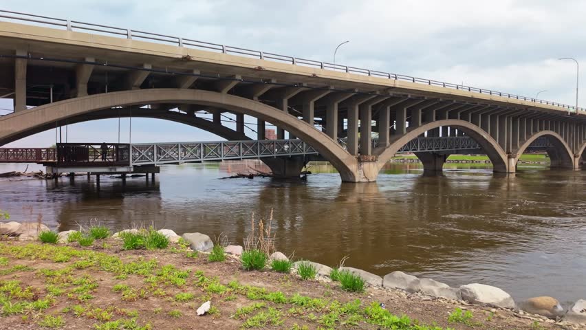 City Bridge Over Rock River in Rockford Illinois