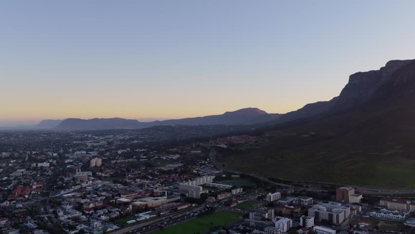 Sunset Traffic Rush Hour in Southern Suburb of Cape Town, South Africa