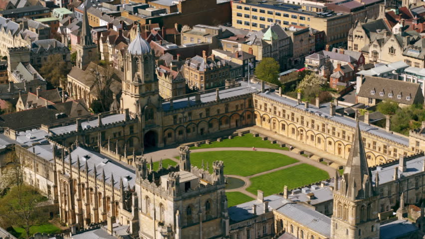 Iconic Christ Church college and cathedral in Oxford, England, showcasing stunning gothic architecture