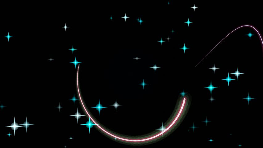 A digital animation of a glowing shooting star leaving a light trail across a field of twinkling stars in deep space.