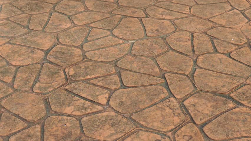 Stamped concrete road, in a park