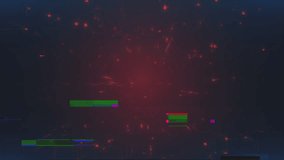 Abstract digital background featuring falling data particles and glitch effects in a dark red environment. - Powered by Shutterstock - Get 15% off with code: PIKWIZARD15