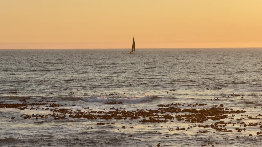 Sunset over the Atlantic Ocean, Cape Town, South Africa.
