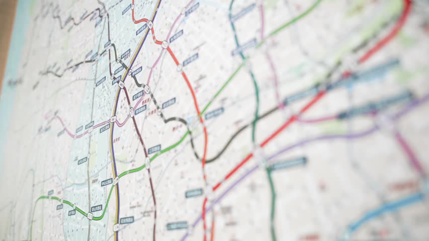 Shanghai Metro Subway Map close up scheme 