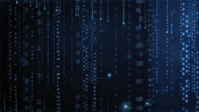Abstract blue digital rain with falling binary code and glowing particles on dark background - Powered by Shutterstock - Get 15% off with code: PIKWIZARD15