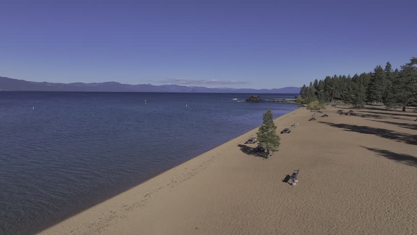 Aerial view of natural landscape of Lake Tahoe in California US