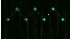 Digital data flow graph with matrix code background animation - Powered by Shutterstock - Get 15% off with code: PIKWIZARD15