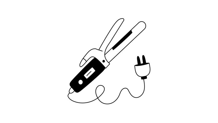 Modern hand drawn animated icon of hair curler, editable vector