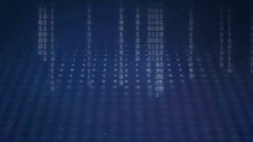 Abstract Digital Data Stream with Quantum Computing Code and Binary Numbers on Dark Blue Background - Powered by Shutterstock - Get 15% off with code: PIKWIZARD15