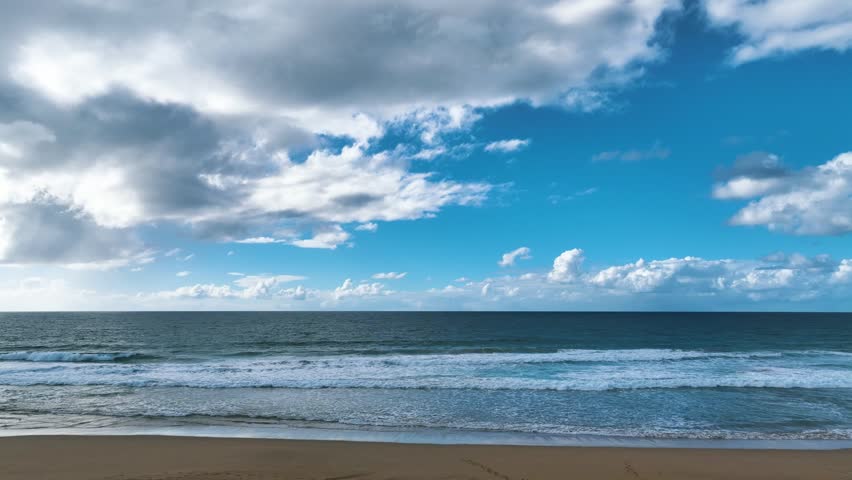 Palm Beach Seascape with blue sky and clouds on the. Northern Beaches of Sydney, NSW, Australia.