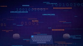 Abstract Digital Binary Code Stream Flowing Across Dark Blue Background for Technology Concepts - Powered by Shutterstock - Get 15% off with code: PIKWIZARD15