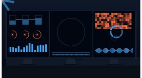 Digital data dashboard interface with animated animation - Powered by Shutterstock - Get 15% off with code: PIKWIZARD15