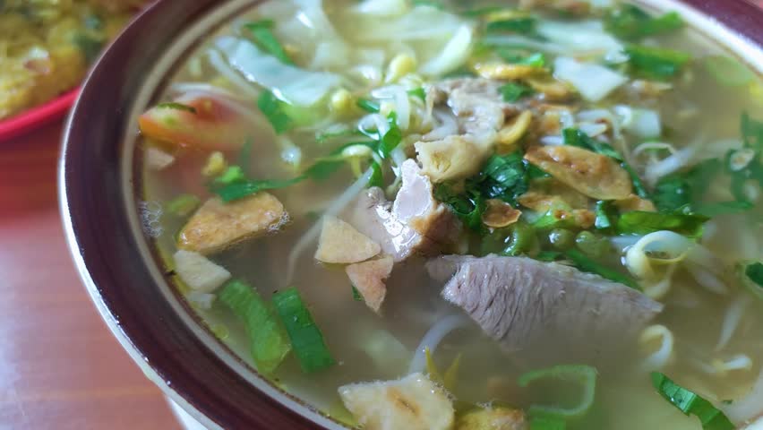 Beef soto with fresh clear broth.