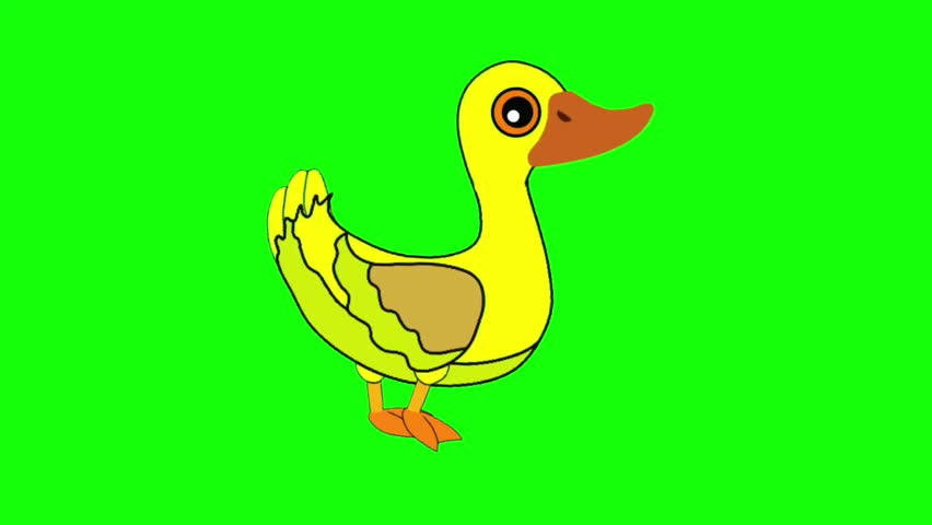 Cute Yellow Cartoon Duck Running Cycle Animation Sprite Sheet