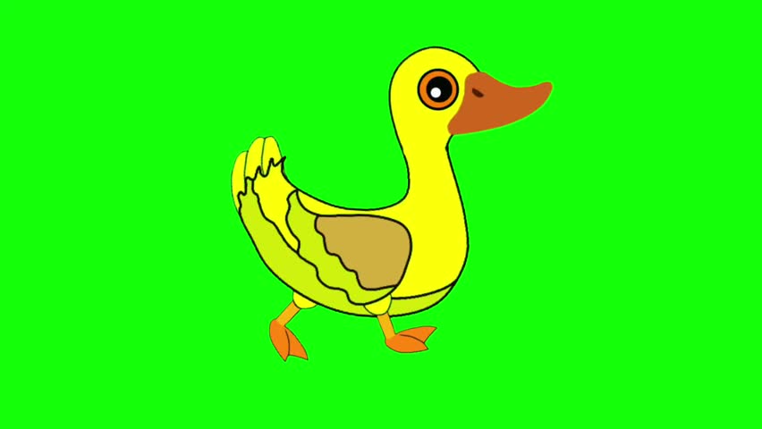 Cute Yellow Cartoon Duck Walking Cycle Animation Sprite Sheet