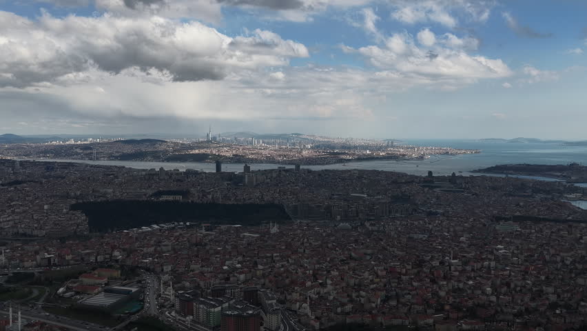 Dramatic aerial view of istanbul