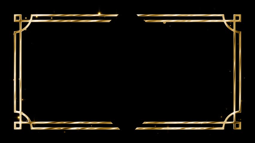 Elegant gold art deco frame with clean center space, ideal for luxury titles, formal presentations, and premium event graphics