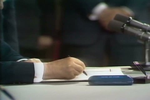1970s - SALT 2 treaty signing in Vienna in 1979.