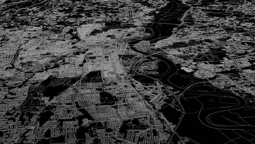3D looped animation of city - Hartford Connecticut, USA