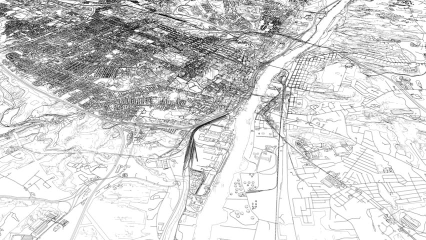 3D looped animation of city - Albany New York, USA