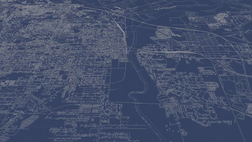 3D looped animation of city - Albany Georgia, USA