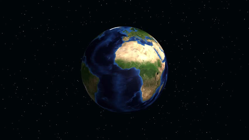 A digital animation zooms from outer space into Europe, pinpointing Liege, Belgium with coordinates