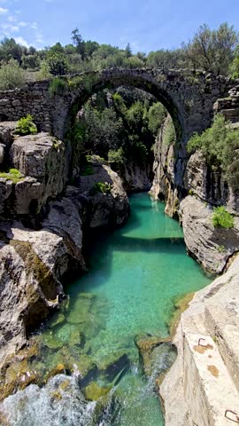 Explore the stunning landscapes of Tazi Canyon in Koprulu Canyon National Park, Antalya, Turkey. The flowing river and majestic cliffs create a serene getaway for nature lovers.