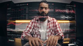 Indian software developer typing on holographic screen computer, engineering - Powered by Shutterstock - Get 15% off with code: PIKWIZARD15