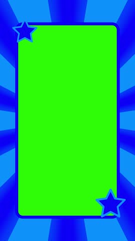 Pop Art Style Vertical Smartphone Screen Template on Animated Blue Background