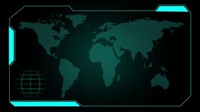 Digital world map and globe interface technology. World map symbol for international data tracking. Digital world map animation for global network navigation. - Powered by Shutterstock - Get 15% off with code: PIKWIZARD15
