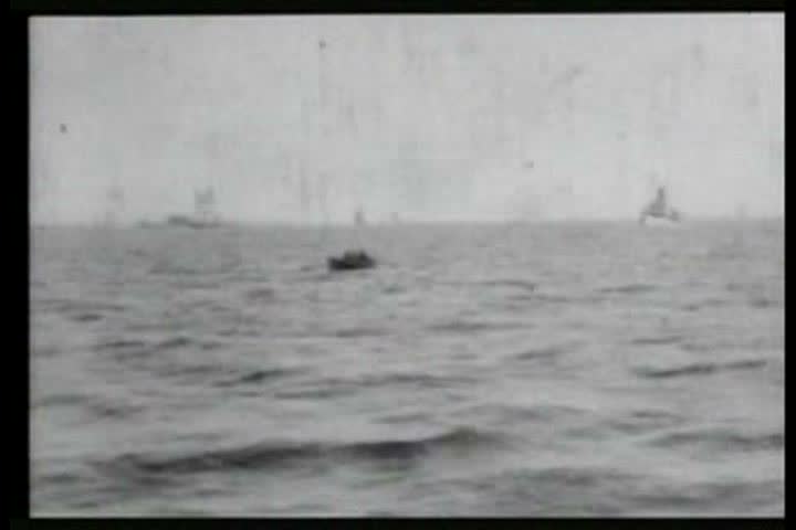 1900s - New York City harbor police boat capturing pirates, 1903.