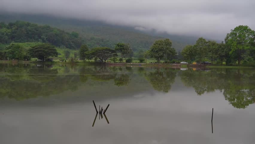 Morning mist over the mountains and rivers.